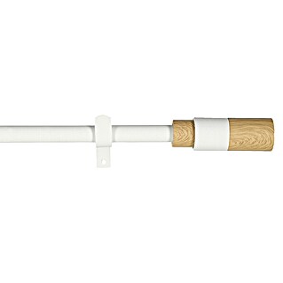 Barra para cortinas Cilindro (Blanco/Haya, Largo: 200 cm, Diámetro: 19 mm)