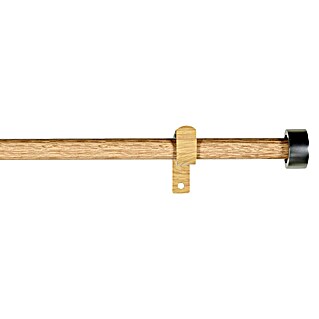 Barra para cortinas Token (Haya/Plata, Largo: 200 cm, Diámetro: 19 mm)