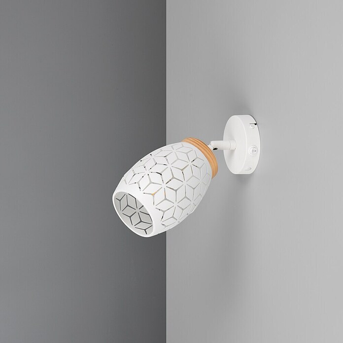Reality Leuchten Bidar Aplique de pared (Blanco, E14, Diámetro: 12 cm) | BAUHAUS