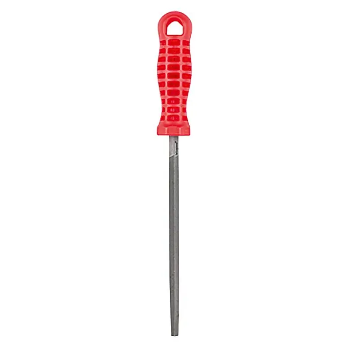 Wisent Vierkantfeile - Hieb: 2/Mittel, Länge Feilenblatt: 150 mm - Runde Nadelfeile mit rotem Griff. Ideal für präzise Feilarbeiten in Werkstatt und Hobby.