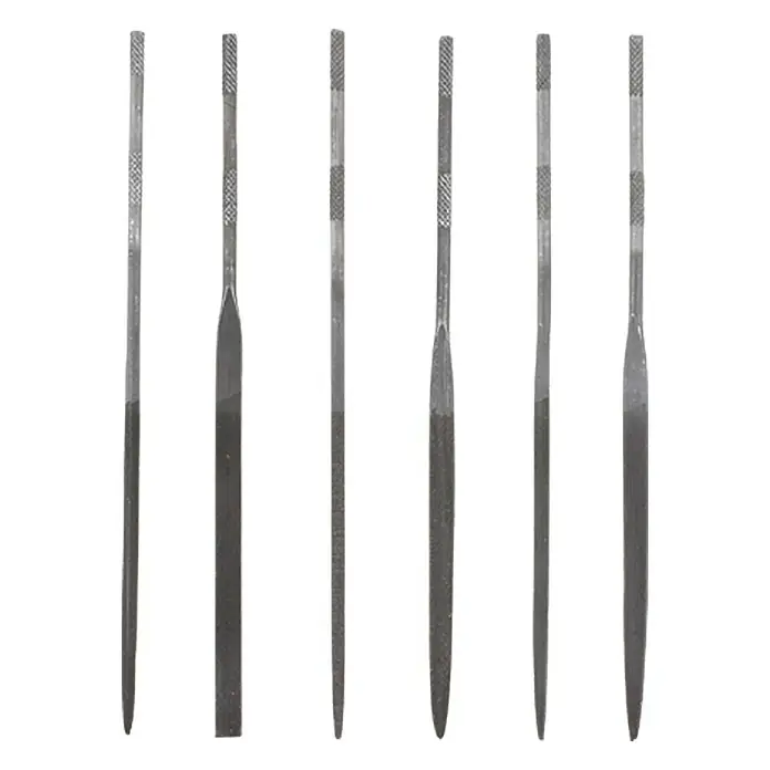 Wisent Nadelfeilensatz - 6 -tlg., Hieb: 2/Mittel - Feine Nadelfeilen-Sets für detaillierte Präzisionsarbeiten, ideal für Modellbau oder Schmuckherstellung. Die Griffe sind leicht zu greifen.