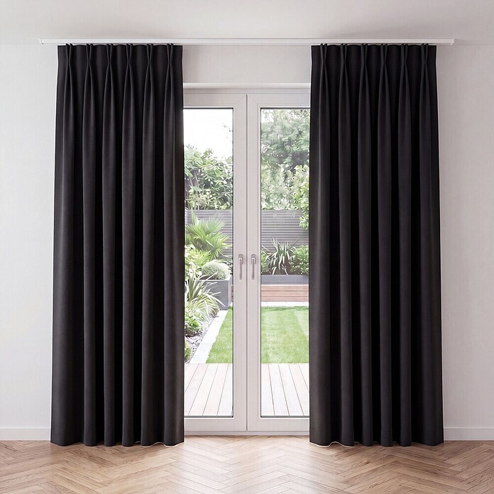 Verduisteringsgordijn Chicago 10 (100% polyester, Zwart) | BAUHAUS