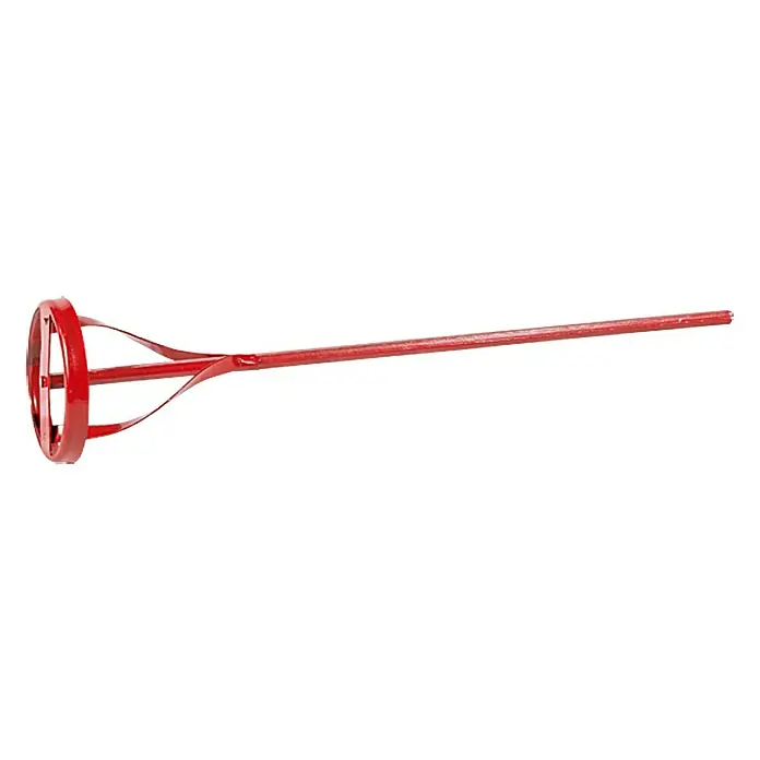 Alpha Tools Rührstab - 80 mm, Sechskant, Mit Schutzring - Roter Mörtelrührer. Werkzeug zum Mischen von Farbe, Zement und anderen Materialien. Effizientes und schnelles Mischen.