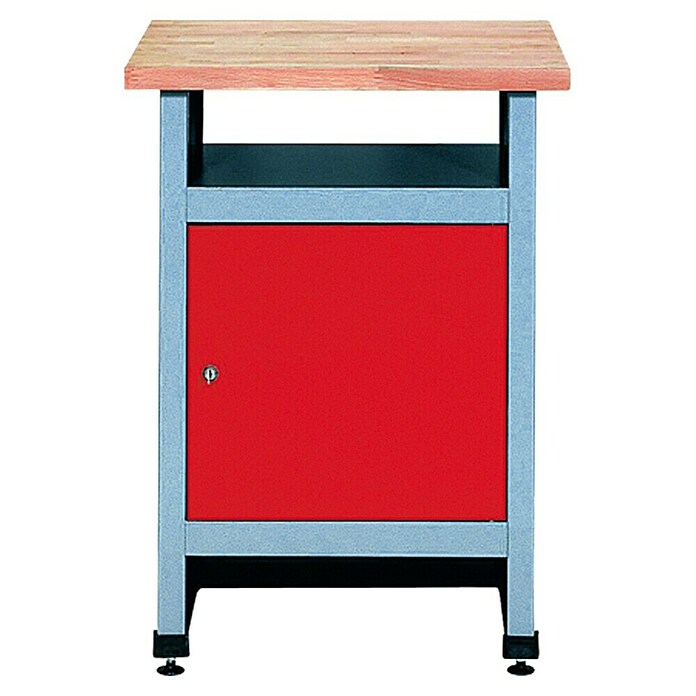 Küpper Pomoćni radni stol  (D x Š: 60 x 60 cm, Radna visina: 84 cm, Crveno-srebrnosive boje) | BAUHAUS