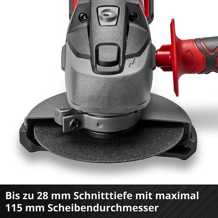 Einhell Power X-Change Akku-Winkelschleifer (18 V, Ohne Akku, Durchmesser Scheibe: 115 mm)