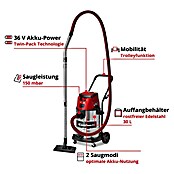 Einhell Power X-Change Akku-Nass-Trockensauger TE-VC 36/30 (18 V, Ohne Akku, Behältervolumen: 30 l)