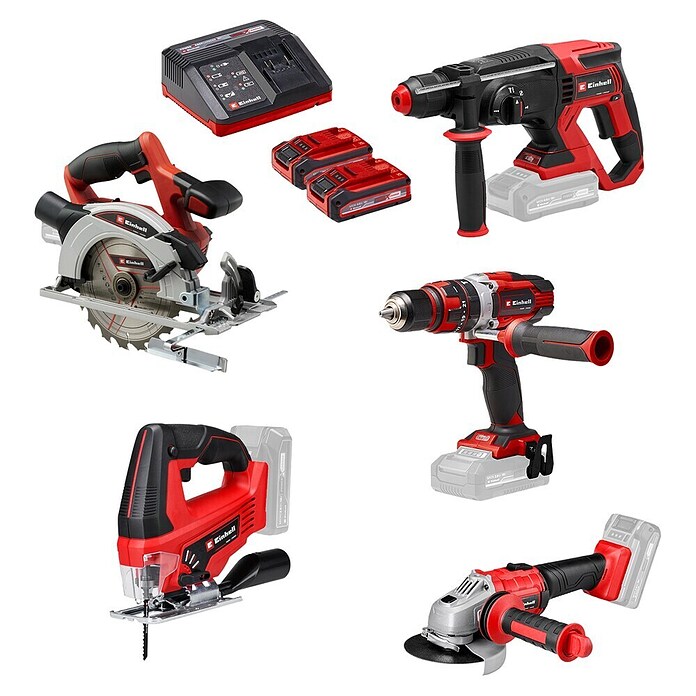 Einhell PXC 18V Set orodij TE-TK 18/5 + 2  (18 V, 2 bateriji, 3 Ah, 10 -del.) | 2296 - Akkuschrauber/Akkubohrschrauber Marke | BBDI - Akkugeräte | BBD - Elektro WZ/Großmaschinen | BB - ElektroWZ/Großmaschinen | B - Werkz/Masch/Maschzubeh/Auto | BAUHAUS