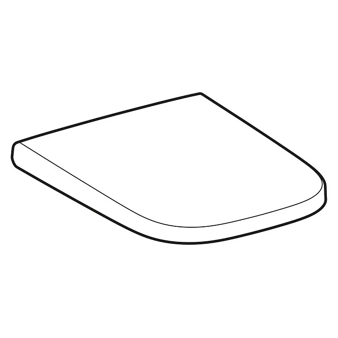 Geberit Renova Plan WC-Sitz - Duroplast, Weiß, Mit Absenkautomatik, Abnehmbar - Weißer, konturierter Toilettensitz mit abgerundeter Vorderseite und dicken Kanten.