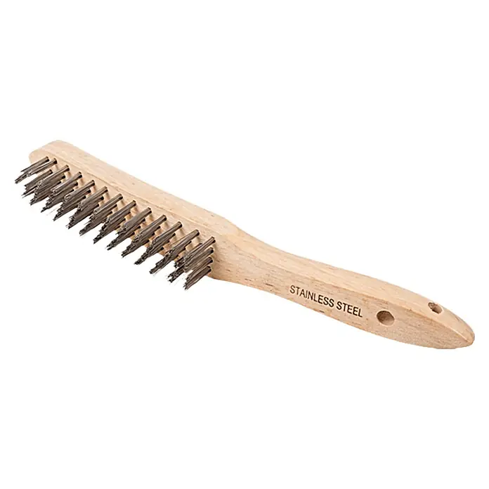BAUHAUS Edelstahldrahtbürste - Anzahl Reihen: 4 Stk. - Eine Drahtbürste mit Holzgriff, ideal zum Reinigen von Metalloberflächen und Entfernen von Rost. Die Borsten sind aus robustem Edelstahl gefertigt.