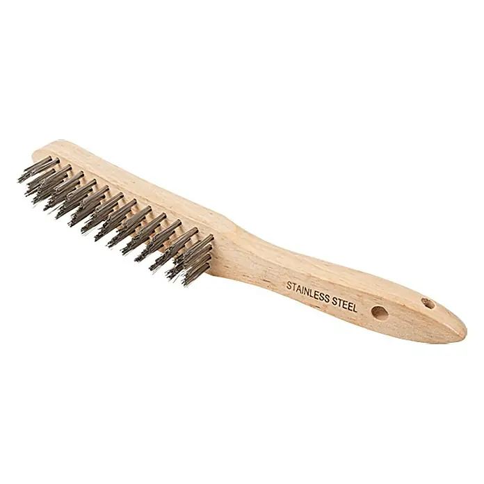 BAUHAUS Edelstahldrahtbürste - Anzahl Reihen: 4 Stk. - Eine Drahtbürste mit Holzgriff, ideal zum Reinigen von Metalloberflächen und Entfernen von Rost. Die Borsten sind aus robustem Edelstahl gefertigt.