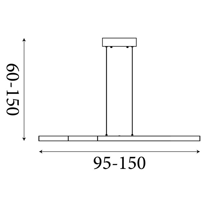 Searchlight Led-hanglamp Linear (13 W, l x b x h: 95 x 6 x 60 cm, Latte) | BAUHAUS