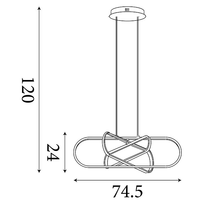 Searchlight Led-hanglamp Clip (52 W, l x b x h: 80 x 74,5 x 24 cm, Black) | BAUHAUS