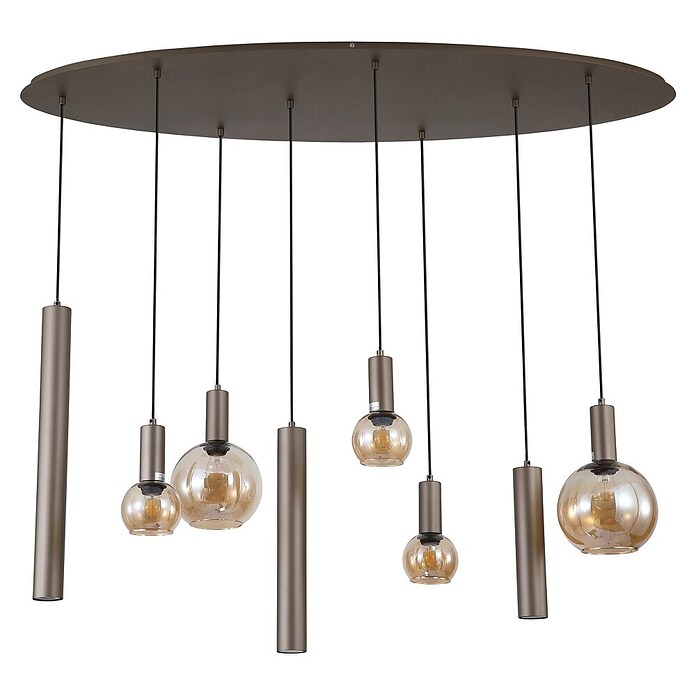 Searchlight Led-hanglamp Lyon (60 W, l x b x h: 140 x 52 x 65 cm, Latte Metallic) | BAUHAUS