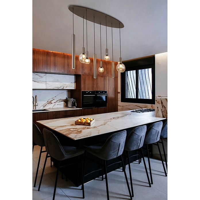Searchlight Led-hanglamp Lyon (60 W, l x b x h: 140 x 52 x 65 cm, Latte Metallic) | BAUHAUS