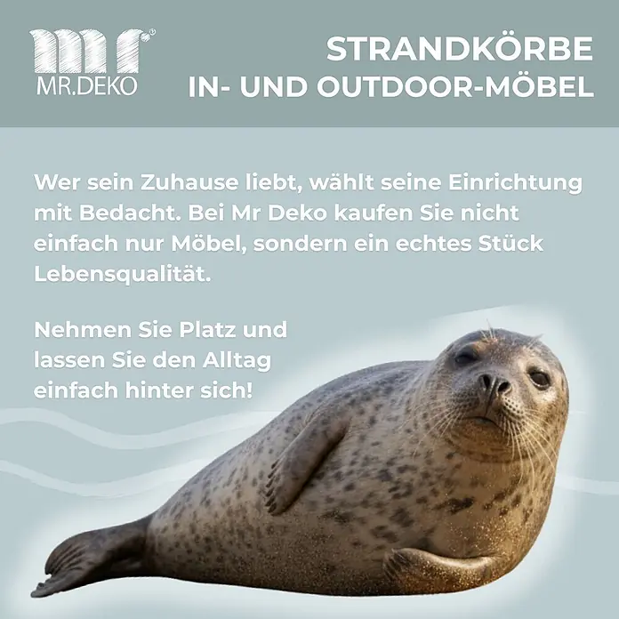Bene Living Gartenliege Adirondack - braun, Naturmaterialien - Robbe entspannt auf Sand, repräsentiert Komfort der Mr. Deko Strandkörbe und Outdoor-Möbel.