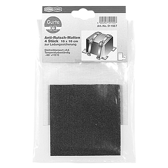 Conacord Antislip-inlegmat (100 x 100 mm, Temperatuurbereik: -40 °C tot +115 °C)