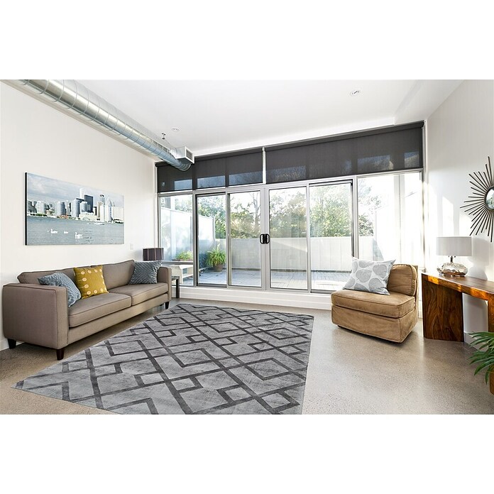 Kayoom Kurzflorteppich Luxury 310 (Grau, 170 x 120 cm)