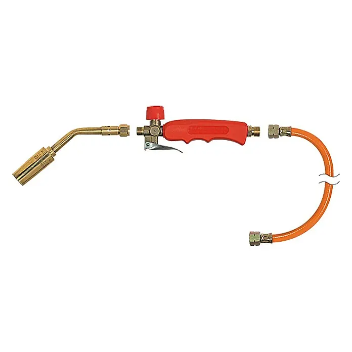 Rothenberger Industrial Kombi-Löt-Set AIRPROP - 2.000 °C, Durchmesser Brenner: 28 mm - Lötbrenner-Set mit rotem Griff, Düse und Schlauch für präzises Löten und Schweißen. Ideal für Werkstatt und Heimwerker.