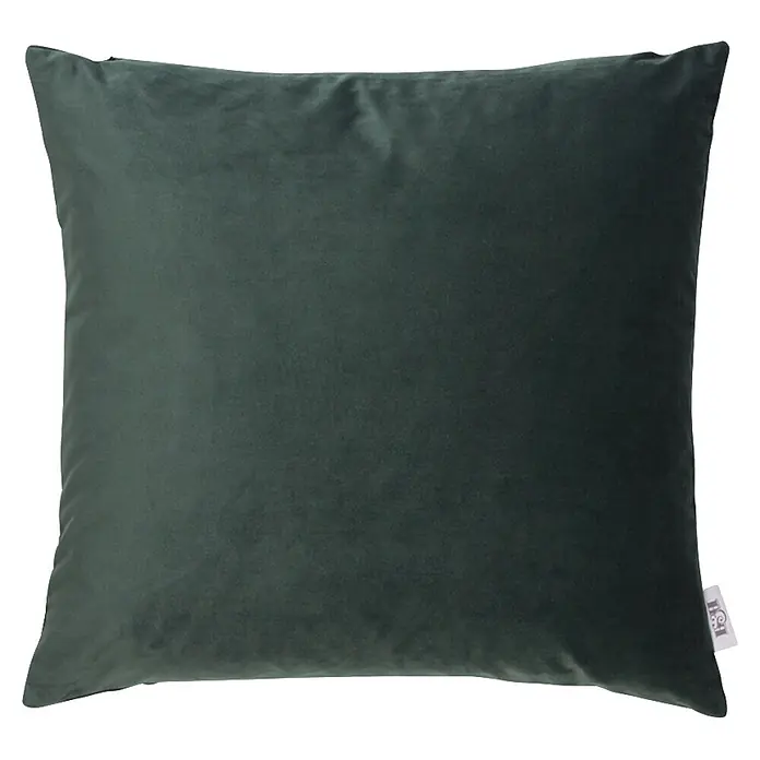 Cojín Terciopelo - Verde, 45 x 45 cm - Cojín de terciopelo verde oscuro.