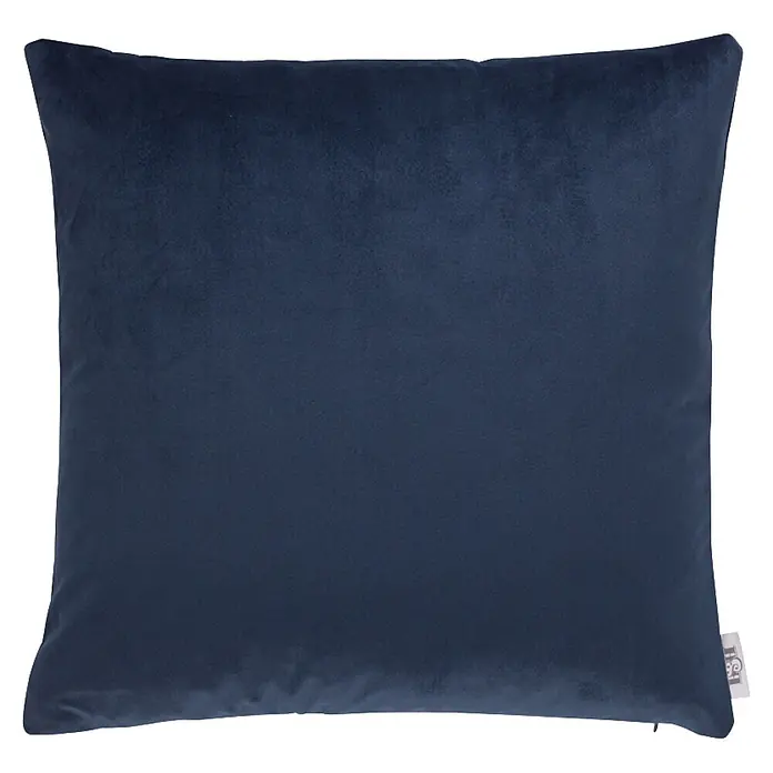 Cojín Terciopelo - Azul, 45 x 45 cm - Cojín de terciopelo azul oscuro para decoración del hogar.