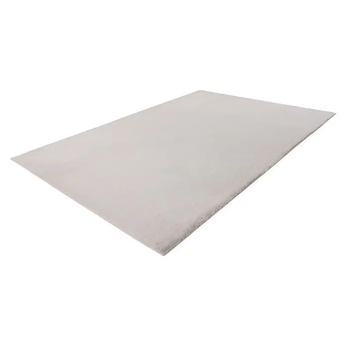 Kayoom Fellteppich Emperor 525 - Silber, 230 x 160 cm, 100 % Polyester - Hellgrauer rechteckiger Hochflorteppich.