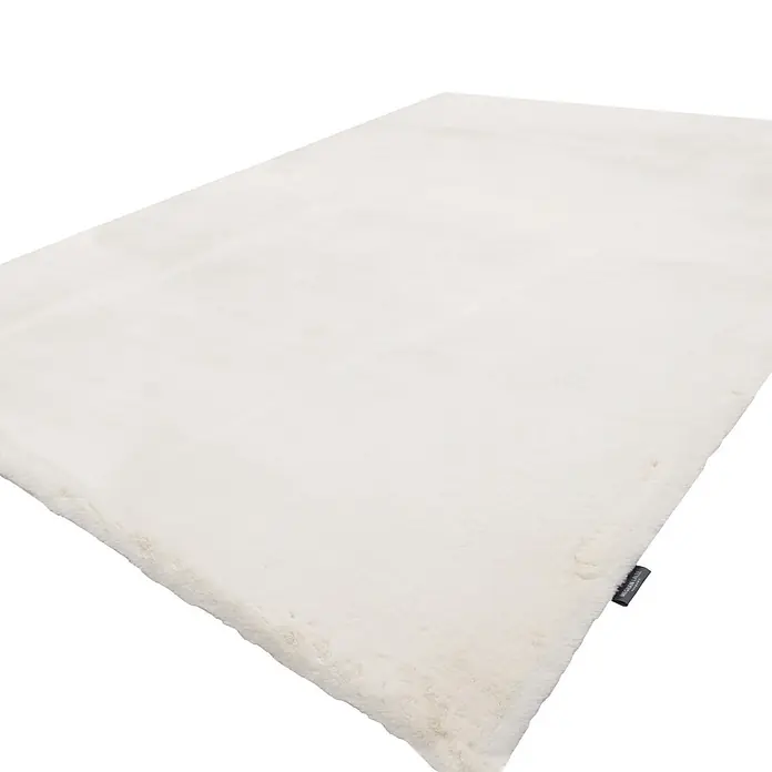 Kayoom Fellteppich Summit 625 - Creme, 170 x 120 cm, 90 % Polyester, 10 % Baumwolle - Cremefarbener, rechteckiger Kunstfellteppich mit weicher Textur.