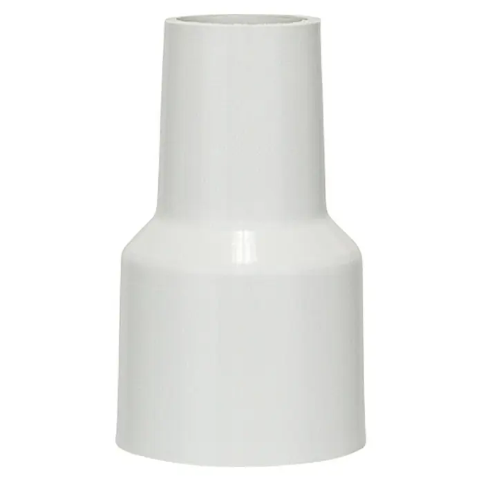 Bosch Absaug-Adapter - Geeignet für: Bosch Schleif- und Fräsmaschinen, Durchmesser: 25 mm - 35 mm - Nahaufnahme eines weißen PVC-Reduzierstücks, das in Sanitäranwendungen zum Verbinden von Rohren unterschiedlicher Größe verwendet wird.