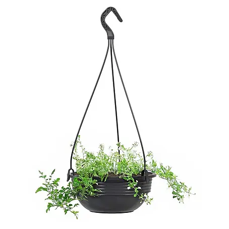 Plastard  Blumenampel Ø 25 cm in Anthrazit mit Aufhänger, Deko Pflanzschale