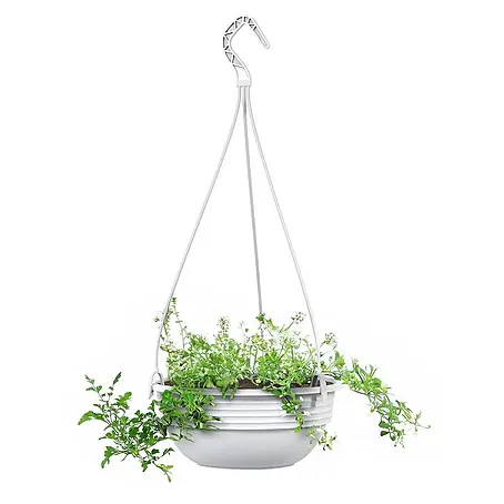 Plastard  Blumenampel Ø 32 cm in Weiß mit Aufhänger, Deko Pflanzschale