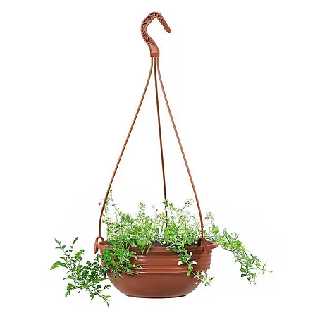 Plastard  Blumenampel Ø 25 cm in Terrakotta mit Aufhänger, Deko Pflanzschale