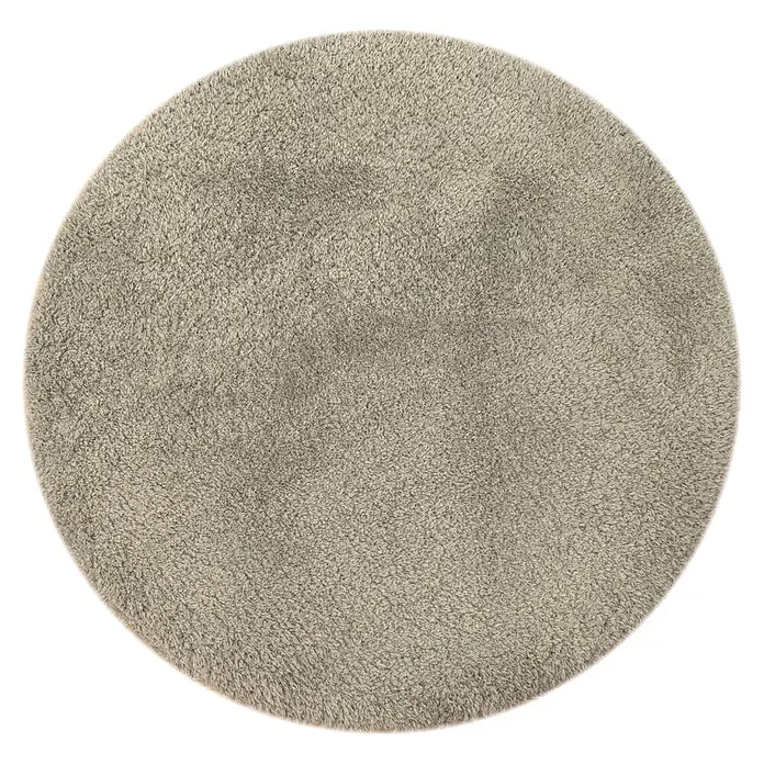 Alfombra de pelo largo Gypsy - Taupe, Diámetro: 120 cm, 100% Poliéster - Alfombra redonda beige de pelo largo.