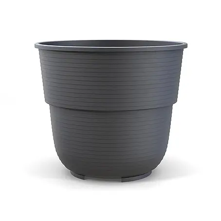 Plastard  Pflanztopf Ø 26 cm in Anthrazit für Garten Balkon Terrasse
