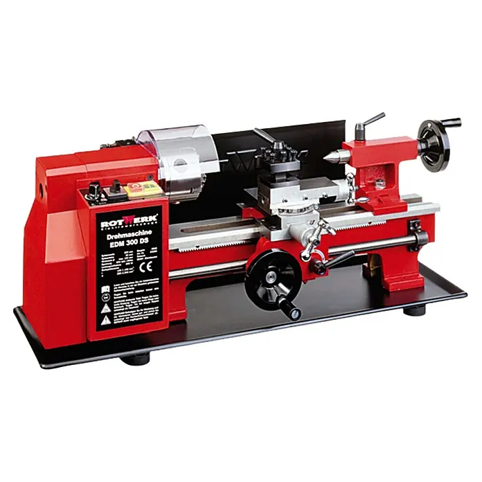Rotwerk Drehmaschine EDM 300 DS - 250 W, Max. Werkstücklänge: 300 mm - Rotwerk Drehmaschine EDM 300 DS. Kompakte und präzise Drehmaschine für Hobbyanwender und Modellbauer, ideal für kleine Werkstücke.