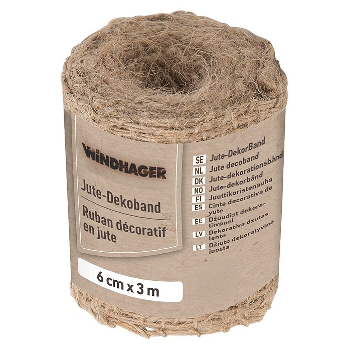 Windhager Jutegewebeband (Natur, L x B: 3 m x 6 cm)