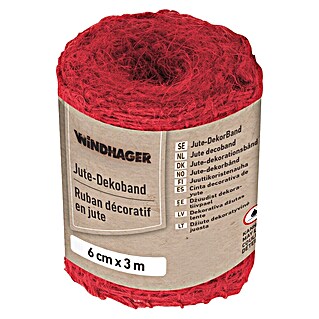 Windhager Jutegewebeband (Rot, L x B: 3 m x 6 cm)