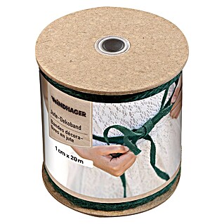 Windhager Jutegewebeband Fischgrät (L x B: 20 m x 1 cm, Grün)
