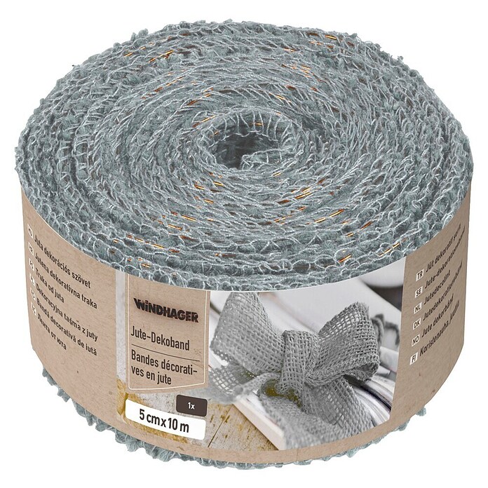 Windhager Jutegewebeband (Grau, L x B: 10 m x 5 cm)