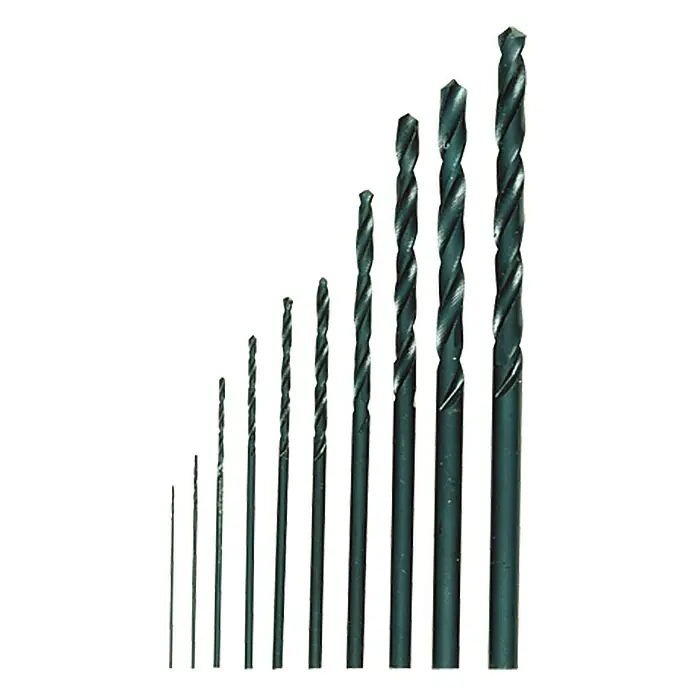 Proxxon Spiralbohrersatz No 28874 - Geeignet für: Metall, 10 Stk. - Satz von Spiralbohrern in verschiedenen Größen, ordentlich aufgereiht, ideal für präzise Bohrarbeiten in verschiedenen Materialien.