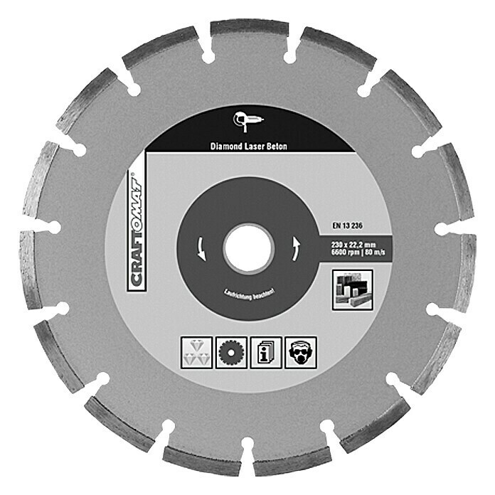 Craftomat Disco de corte de diamante Láser (Hormigón, Diámetro disco: 125 mm)