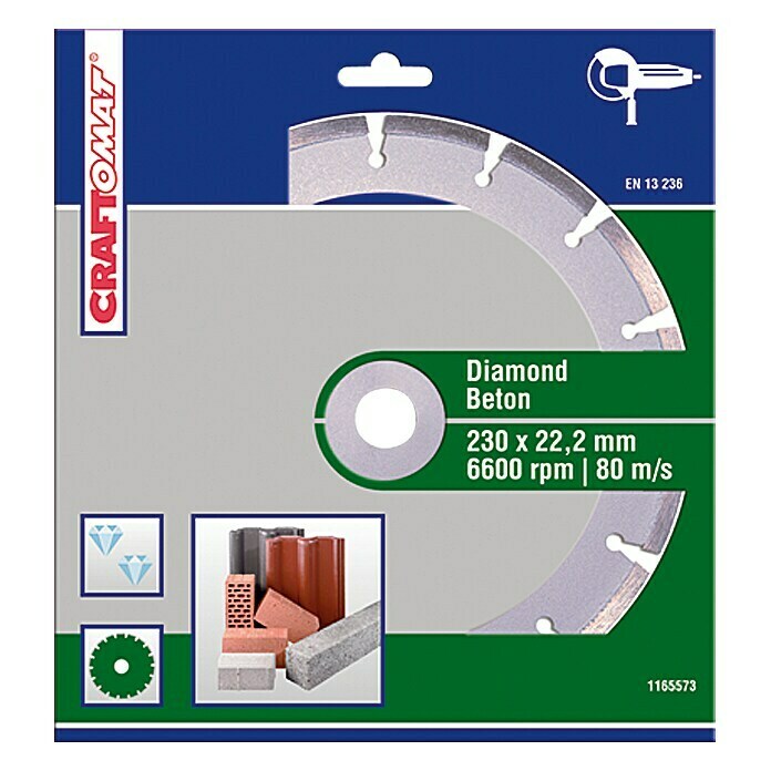 Craftomat Disco de corte de diamante Láser (Hormigón, Diámetro disco: 230 mm)