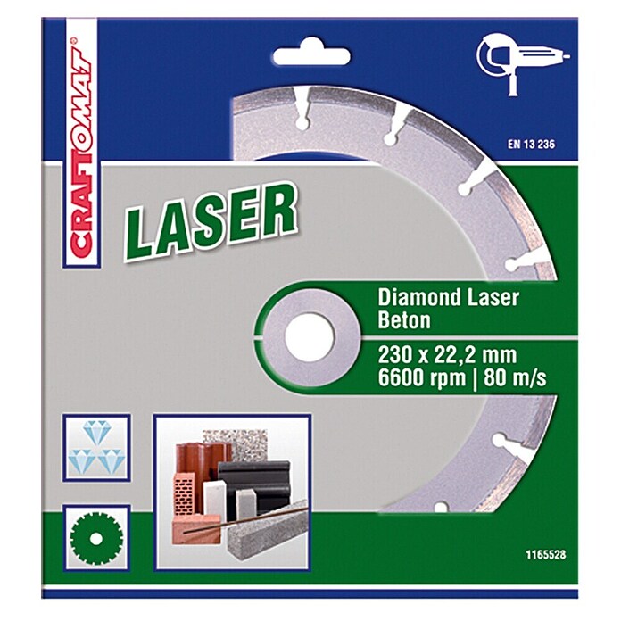 Craftomat Disco de corte de diamante (Baldosas, Diámetro disco: 180 mm)