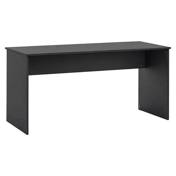 Schildmeyer Hank Schreibtisch - L x B x H: 65 x 144 x 73,6 cm, Holzwerkstoff, Schwarz - Dunkelgrauer minimalistischer Schreibtisch mit klarem, rechteckigem Design.