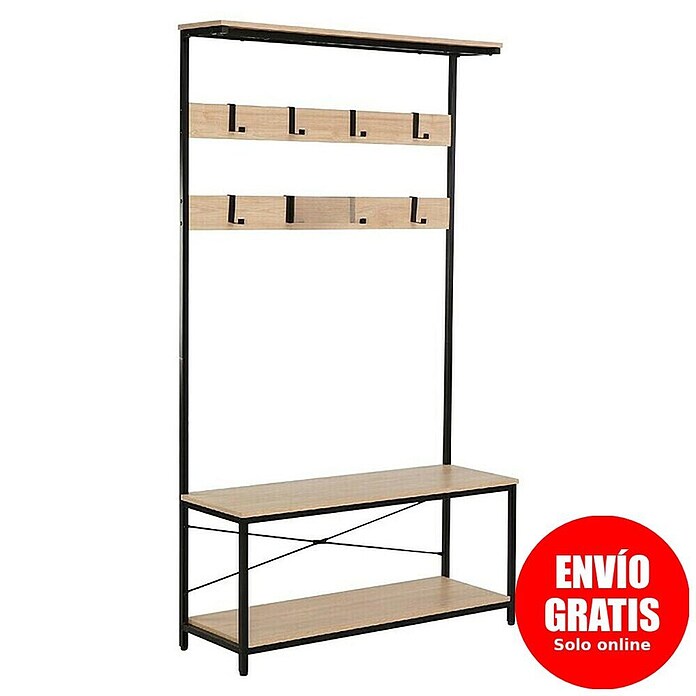 Perchero (L x An x Al: 35 x 100 x 180 cm, Negro/Haya) | BAUHAUS
