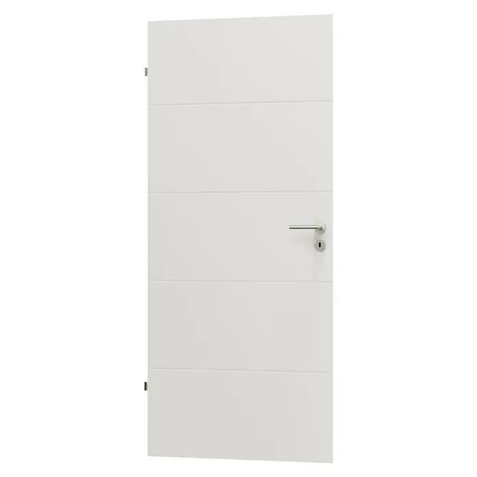 Kilsgaard Zimmertür Lines - 860 x 1.985 mm, DIN Anschlag: Links, Weiß lackiert, ähnlich RAL 9010, Röhrenspan