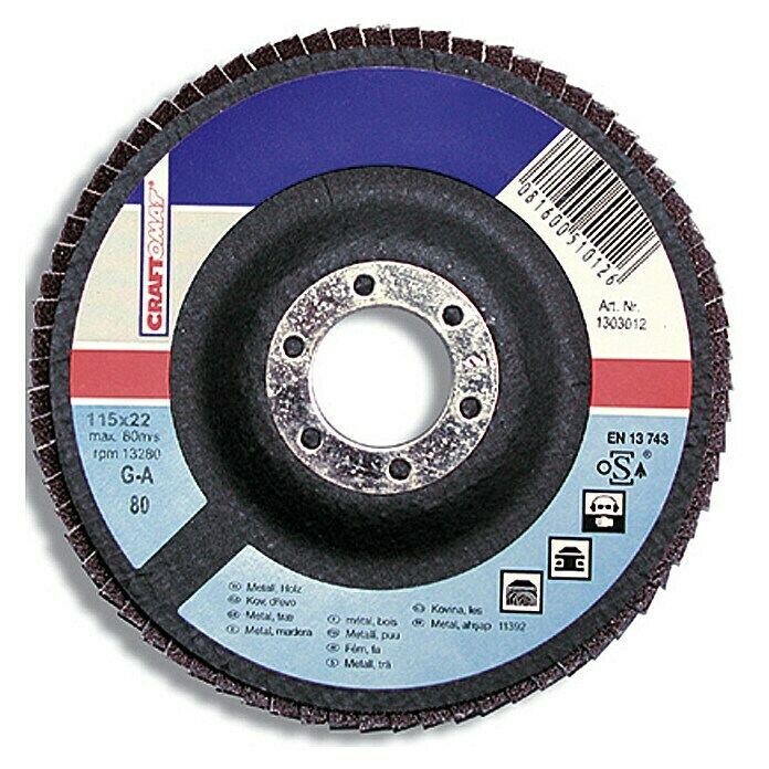 Craftomat Disco laminado G-A (Diámetro disco: 115 mm, Granulación: 80)