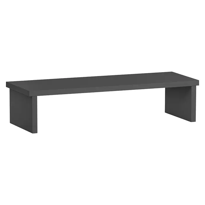 Schildmeyer Niels Schreibtischaufsatz - B x H: 55 x 12,7 cm, Anthrazit - Dunkelgraue minimalistische Bank mit rechteckiger Platte und zwei dicken Beinen.