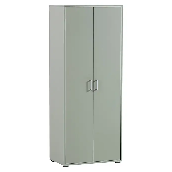 Schildmeyer Niels Holz-Mehrzweckschrank - L x B x H: 41 x 65,1 x 163,6 cm, Pistazie - Hellgrauer zweitüriger Kleiderschrank mit Metallgriffen, zur Aufbewahrung geeignet.