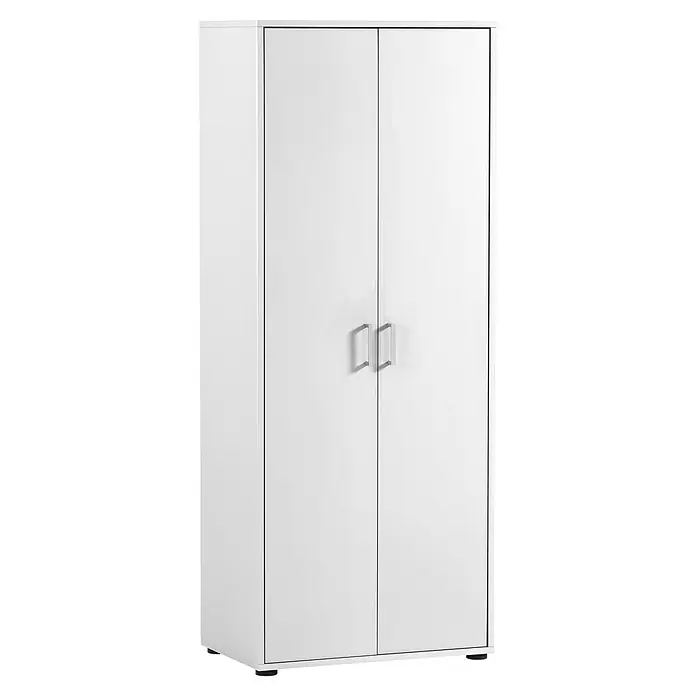 Schildmeyer Niels Holz-Mehrzweckschrank - L x B x H: 41 x 65,1 x 163,6 cm, Weiß - Weißer zweitüriger Schrank mit Metallgriffen.