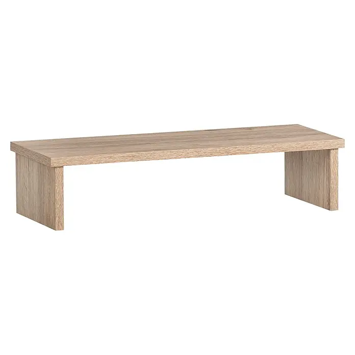 Schildmeyer Niels Schreibtischaufsatz - B x H: 55 x 12,7 cm, Wildeiche - Helle Holzbank in rechteckiger Form mit sichtbarer Maserung.