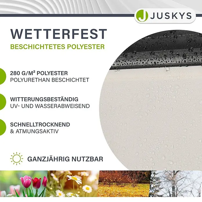 Juskys Gelenkarmmarkise - Breite: 4 m, Ausfall: 3 m - Wetterfestes, PU-beschichtetes Polyestergewebe, wasserabweisend und ganzjährig nutzbar.